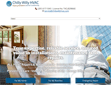 Tablet Screenshot of chillywillyhvac.com